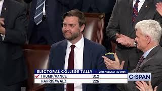 Kamala Harris announces Donald Trump & JD Vance electoral college vote victory in Congress (1-6-2026