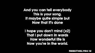 Ellie Goulding - Your Song + Lyrics