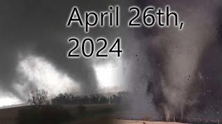 CHASING A MONSTER TORNADO OUTBREAK - April 26th, 2024