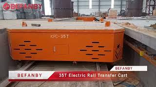 35T Factory Heavy Load Electric Rail Transfer Cart,Motorized Material Handing Track Trolley