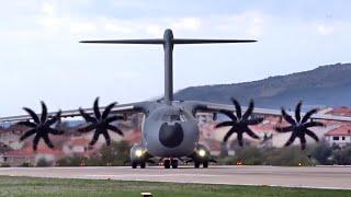 Luftwaffe Airbus A400M Atlas - Amazing Close-up Takeoff - Split Airport LDSP/SPU