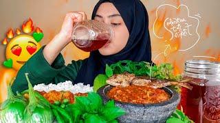 ASMR LALAPAN MENTAH IKAN ASIN SAMBEL TERASI | SEDERHANA TAPI NIKMAT | MUKBANG INDONESIA