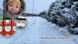 Winter Vlog - The day after snowstorms, walk with me, grocery shopping | living in Finland 