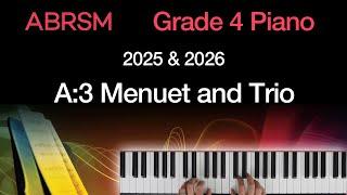 Menuet and Trio / ABRSM Grade 4 Piano 2025 & 2026, A:3 / Synthesia Piano tutorial + Slow Version