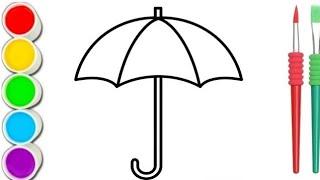 Cute Umbrella Drawing ,Colouring,Painting for Toddlers_ Child Art#drawing #coloring #umbrella#kids