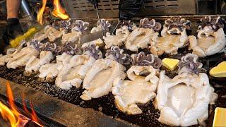 Insane Seafood Teppanyaki on a Giant Iron Plate! Over 500 Customers Wait Daily - Korean street food