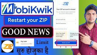 Mobikwik ZIP Pay Later New Update 2025 | Restart Your ZIP Pay Later |