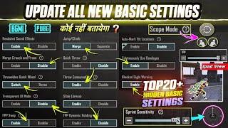 BGMI & PUBG All New Update Basic settings / Advance Control Settings Guide BGMI / PUBG basic Setting