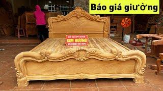 GIƯỜNG NGỦ HOA LÁ TÂY GỖ GÕ ĐỎ NAM PHI GIÁ TẠI XƯỞNG #giường_tủ #giuongvip #giuongtancodien