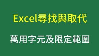 Excel尋找與取代：萬用字元、限定範圍、選項設定