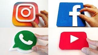 Making Social Media logos - Instagram, FaceBook, WhatsApp ,YouTube -foam art-