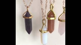 Carnelian Necklace Gold Rose Quartz Necklace Opal Crystal Necklace for 10.99