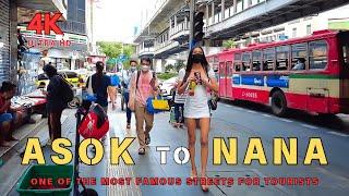 [4K UHD] Walking from Asok to Nana along Sukhumvit Road in Bangkok, Thailand