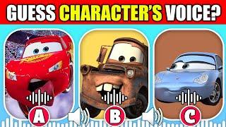 Guess The Voice Quiz! | Pixar Cars Movie | Lightning McQueen, Sally Carrera, Mack, Mater, Guido