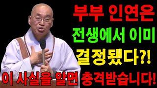 부부 인연은 전생에서 이미 결정됐다! 이 사실을 알면 충격받습니다! I 자면서 듣는 법륜스님 말씀 1H l 지혜 I  철학 I 불교명상 | 불교