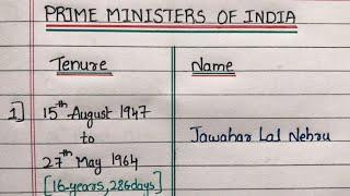 List of all Prime Ministers of India (1947-2022)#indian #primeministers #Gk Notes| #universal gk hub