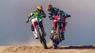 MX vs. ADV! KTM 1190 Adventure R & 450SX-F vs. Honda Africa Twin & CRF450R | On Two Wheels