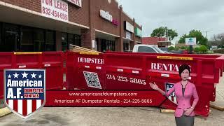 Local Dumpster Rental Dallas TX - American AF Dumpster Rentals - 214-225-5865