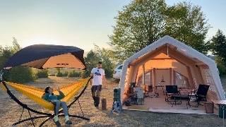 Luxury Camping in the Comfort of Home with Inflatable Tent and New Equipment