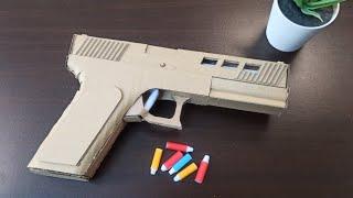 Simple Paper Glock Combat Master that shoots (with slide and trigger) cardboard Diy tutorial