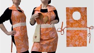 NEW APRON MODEL WITH 3 POCKETS  Sew Very Easy Apron in 10 Minutes