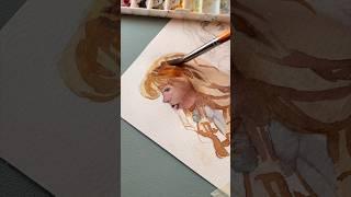 Watercolors portrait painting #drawing #beautifulgirl