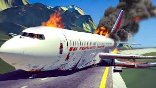 Emergency Landing On The Road - Survival Scenarios Chances | Airplane Crash | Besiege