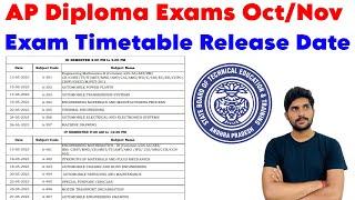 Ap Diploma Exam Timetable Release Date 2024 | Oct/Nov 2024 diploma exams | Diploma | Diploma exams