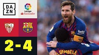 Dreierpack! Lionel Messi macht's wie Zinedine Zidane: FC Sevilla - FC Barcelona 2:4 | La Liga | DAZN