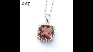 CSJ Classic Design Zultanite Pendant Sterling 925 Silver cushion Created Sultanite Color Change Fine