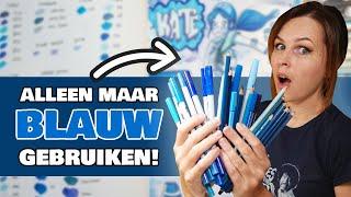 ALLE BLAUWE ART SUPPLIES GEBRUIKEN DIE IK HEB! - 1 kleur Challenge