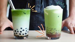 Matcha Milk Tea Recipe Boba or with Red Bean/Cream Cheese