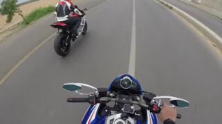 2015 Yamaha R1 and Suzuki B-king Wheelie