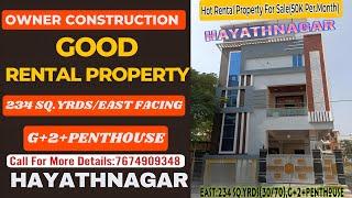 OWNER CONSTRUCTION GOOD RENTAL PROPERTY G+2/Pent/-FOR SALE AT HAYATHNAGAR @BuyPropertyFirst
