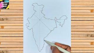 How to draw India map easily || India map drawing step by step