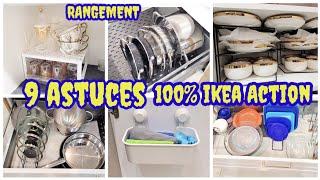 9 ASTUCES RANGEMENT CUISINE  IKEA ACTION #hacks #ikeahacks #ikea #rangement #organisation #action
