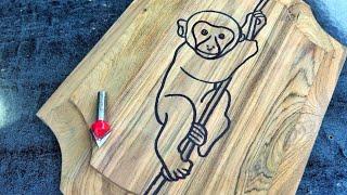 Wood Carving Monkey || Router machine wood carving   Videos