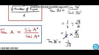 Form 3 Maths - Trigonometry (Trick for Special Angles)