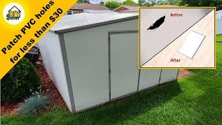 How to repair holes in a PVC Vinyl Shed