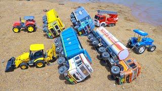 Petrol Dumper TATA Tipper Tata Hyva BharatBenz Truck Accident Pulling Out Tractor JCB Crane ? CS Toy