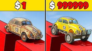 $1 vs $1,000,000 Vehicles VS Wipeout Obstacles in BeamNG drive #2