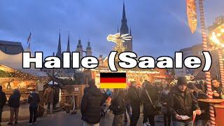 Halle (Saale) Germany  Walking Tour, Evening Walk in Halle (Saale) City in Germany