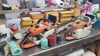 045 Stihl 056 AV Super Magnum chainsaw basic differences velocity stack cold air intake info