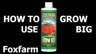 Grow Big Liquid Fertilizer (how To Use) By Foxfarm