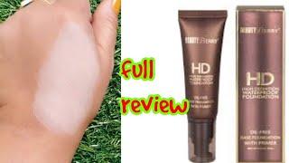 BEAUTY BERRY HD HIGH DEFINITION WATER PROOF FOUNDATION  || FULL REVIEW WITH DEMO ||#simplebeautytips