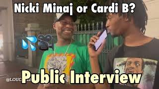 Louchie money Nicki Minaj or Cardi b? Both at the same time (Public Interview)funny compilation 2022