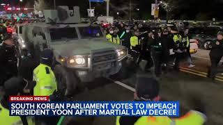 South Korea's parliament votes to impeach President Yoon Suk Yeol over his martial law order