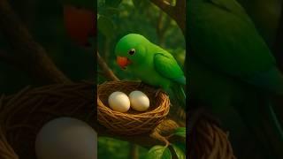 The Bird makes a nest on the mango tree and the parrot also makes a nest #ai #birds #parrot #shorts
