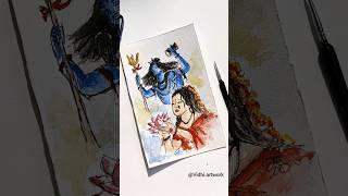  @SaviSisters #shiva #shakti #shivashakti #ardhnarishwar #shivapainting #watercolorpainting