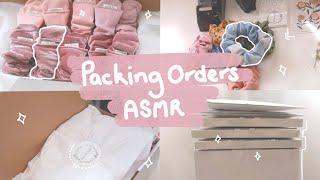 packaging etsy and shopify orders ASMR - how i package scrunchies and bows - small business